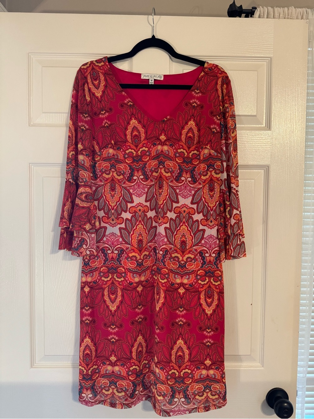 Jamie & Layla Paisley V-Neck Midi Dress